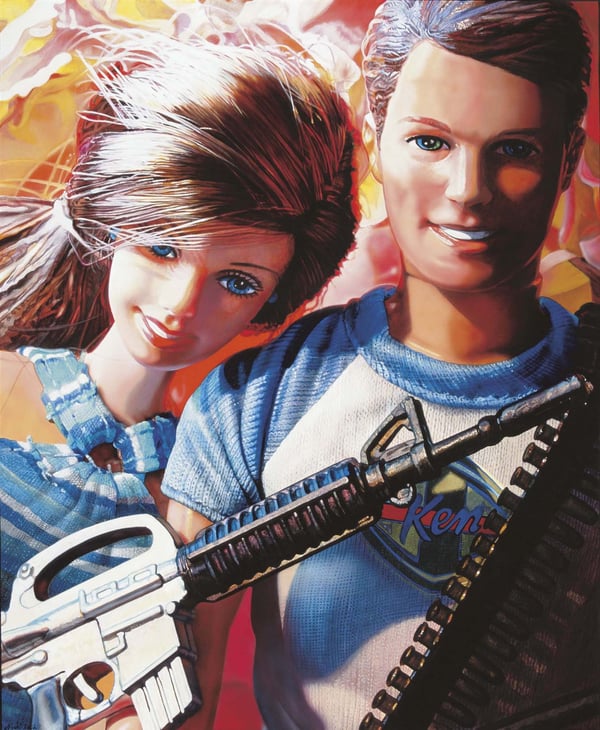 Barbie & Ken are playing guerillas – 2000 – 115x95cm – acrylik on canvas