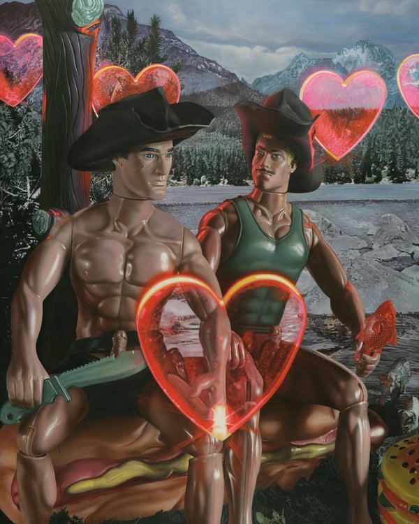 Fishing party at the lake of the Brokeback Mountain – 2006 – 150x120cm –– acrylik on canvas